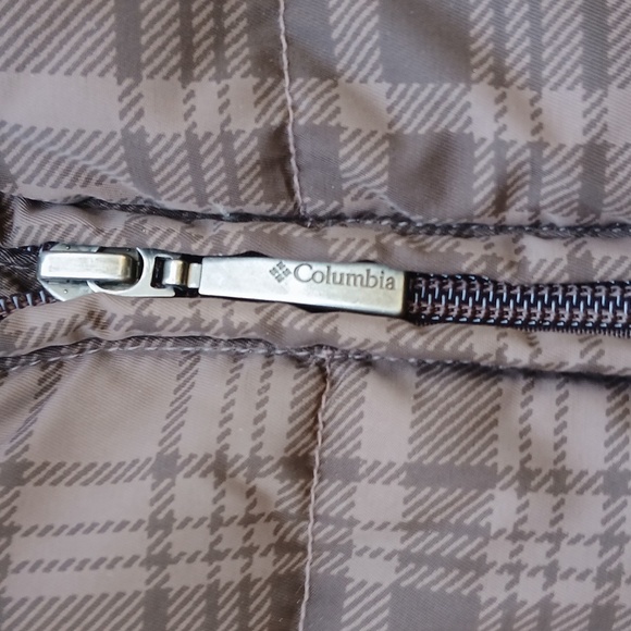 Columbia Brown Plaid Puffer Jacket 60% Down 40%feather Sz M - Picture 4 of 11